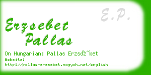 erzsebet pallas business card